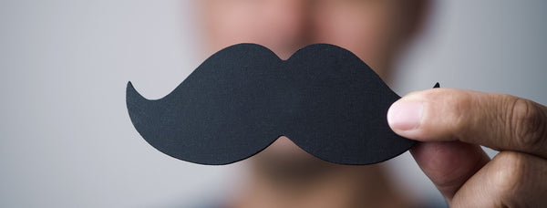 Close up of paper moustache