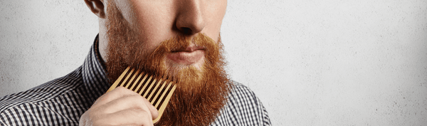 Man combing beard